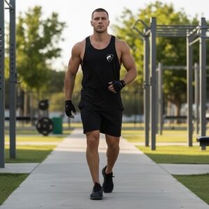 Alphalete Athletics Mens Black Racerback Tank Top Stringer Gym‎ Shirt Small